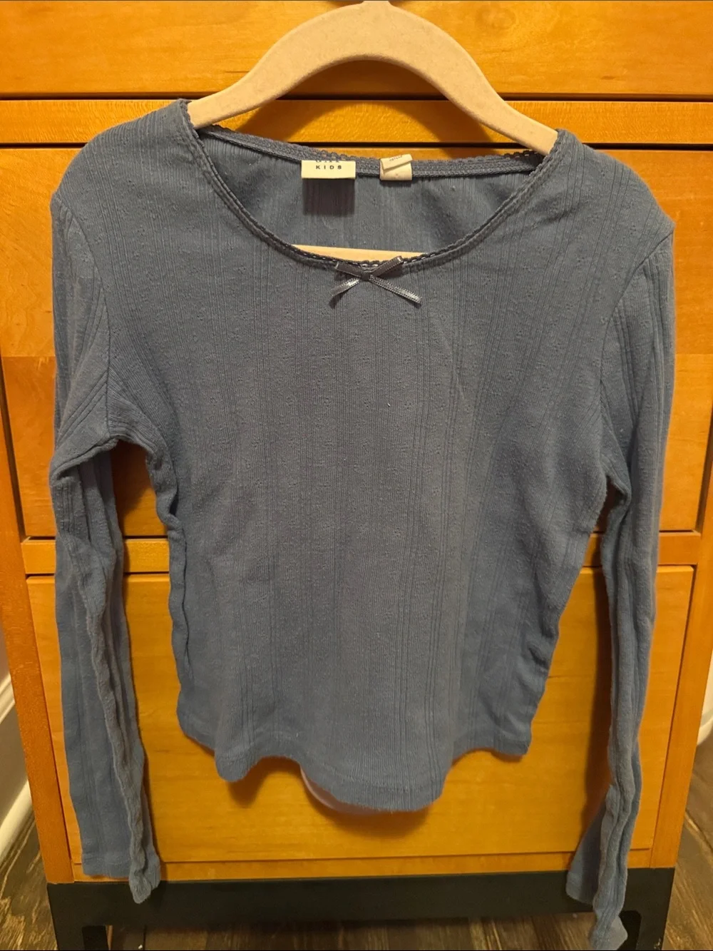 3 for $15 - GAP Slate Blue Ribbed Long-Sleeve Tee with Bow